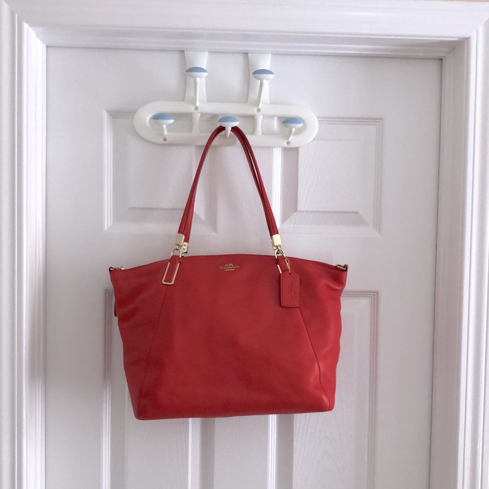 Orange Red Coach shoulder bag